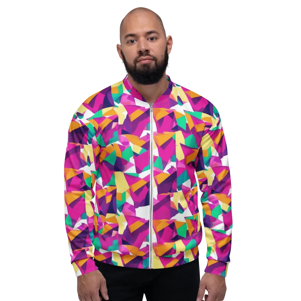 Magenta Geometry on Bomber Jacket — Front