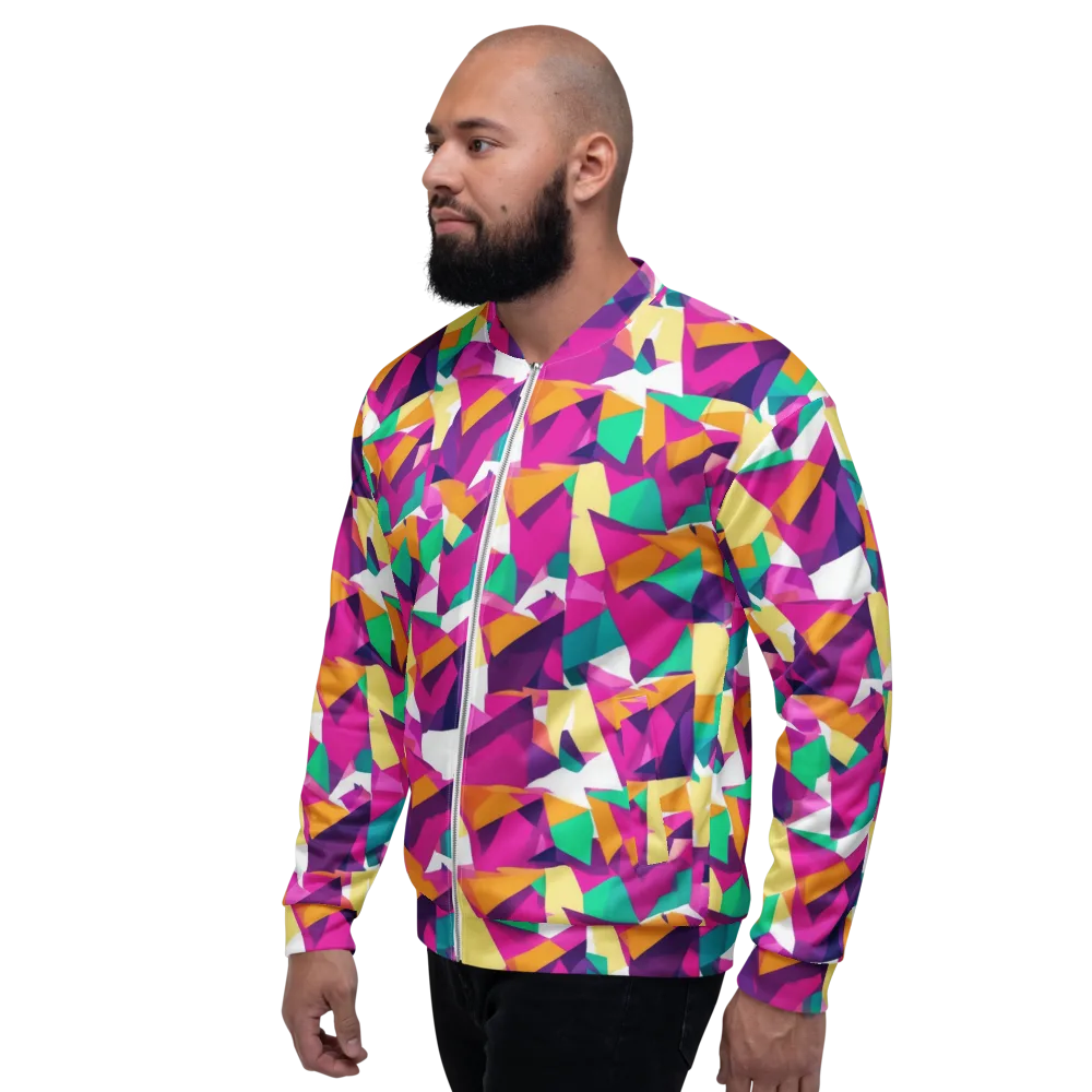 Magenta Geometry on Bomber Jacket — Left