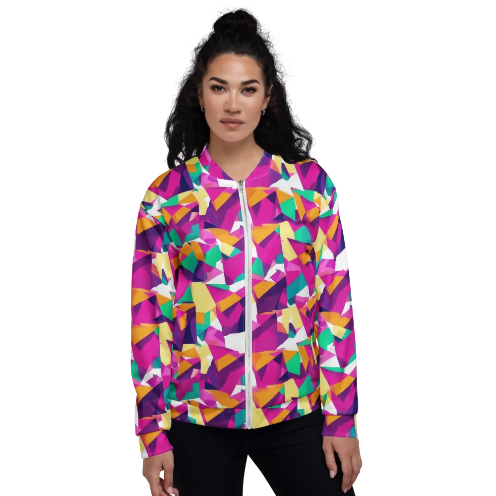 Magenta Geometry on Bomber Jacket — Front