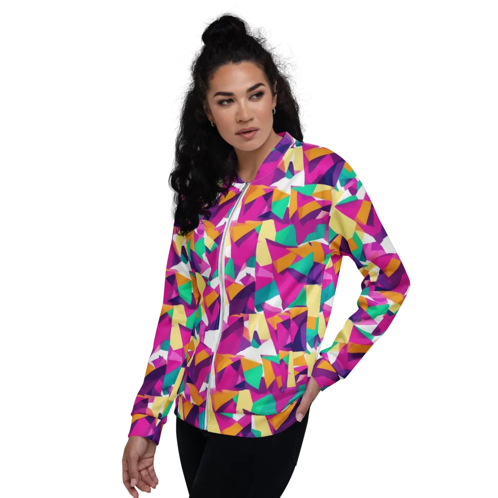 Magenta Geometry on Bomber Jacket — Left