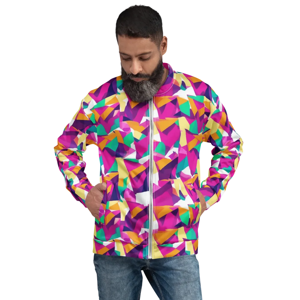 Magenta Geometry on Bomber Jacket — Front