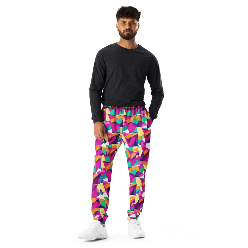 Magenta Geometry on Men's Joggers — Front