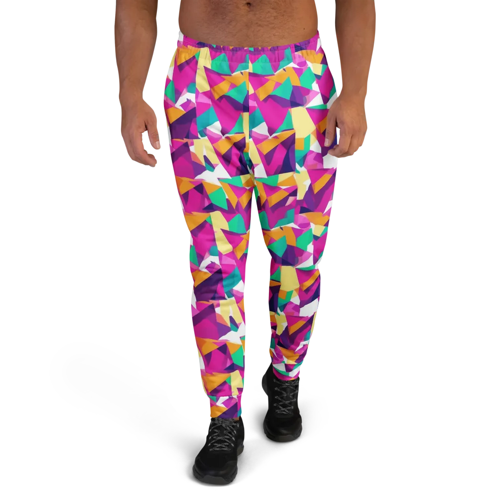 Magenta Geometry on Men's Joggers — Front