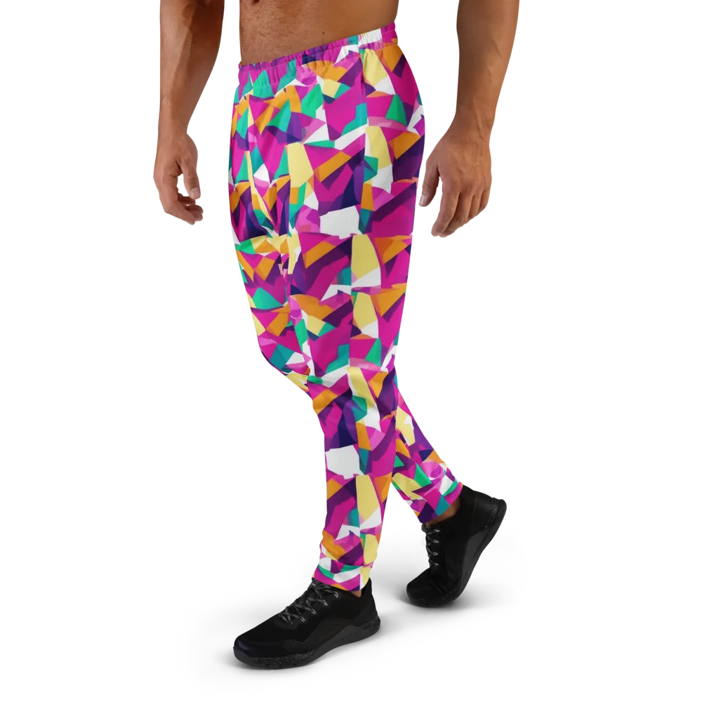 Magenta Geometry on Men's Joggers — Left