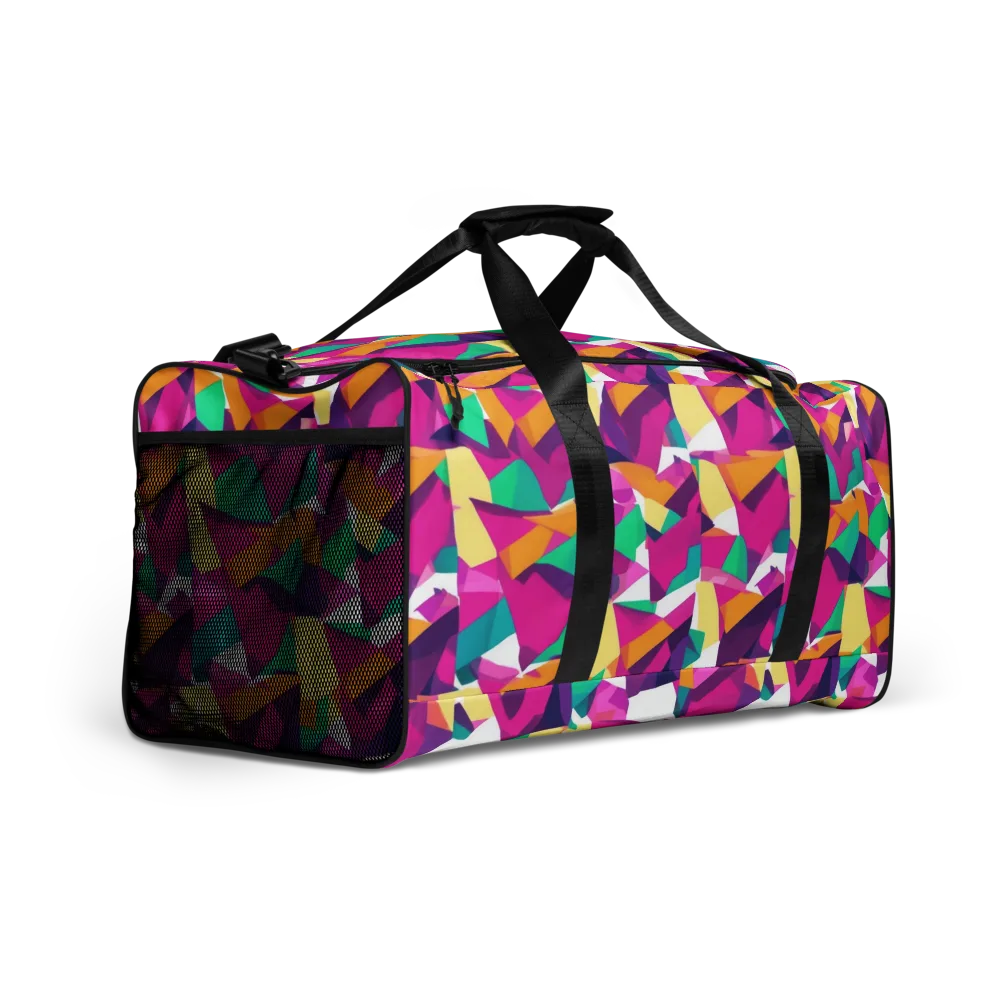 Magenta Geometry on Duffle Bag — Right Front