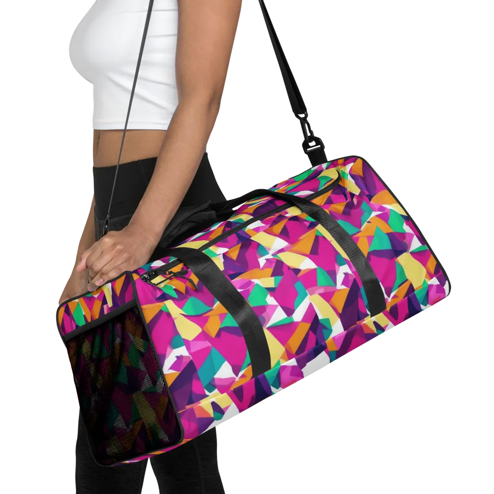 Magenta Geometry on Duffle Bag — Front