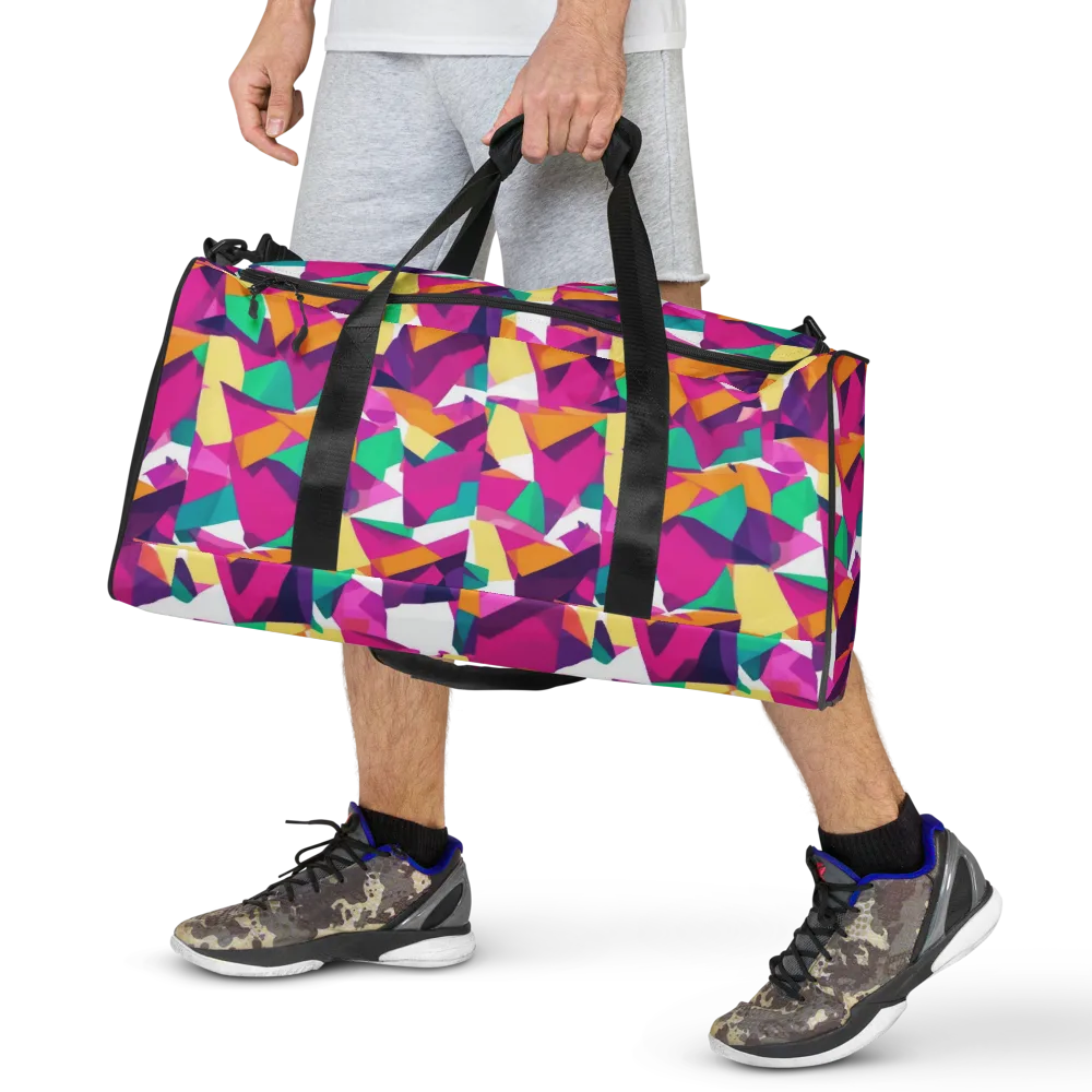 Magenta Geometry on Duffle Bag — Front