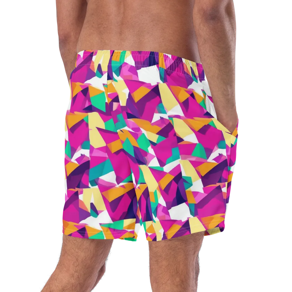 Magenta Geometry on Swim Trunks — Right Back