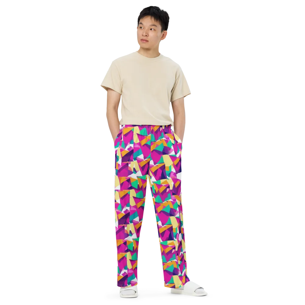 Magenta Geometry on Wide-Leg Pants — Front