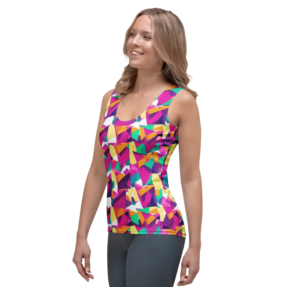 Magenta Geometry on Women's Tank Top — Left Front
