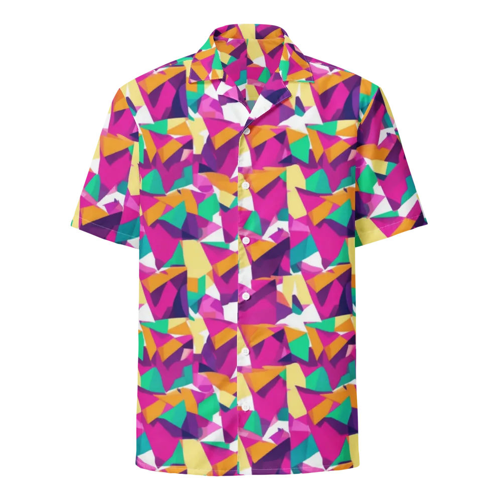Magenta Geometry on Button Shirt — Front
