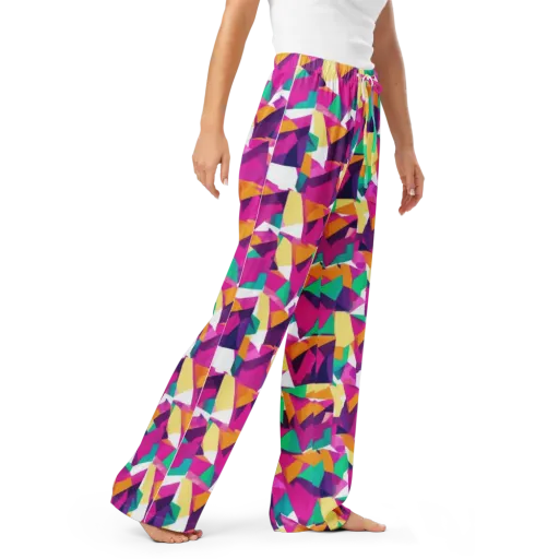 Magenta Geometry on a Women's Pajama Pants