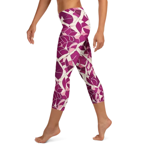 Magenta Mosaic on a Capri Leggings