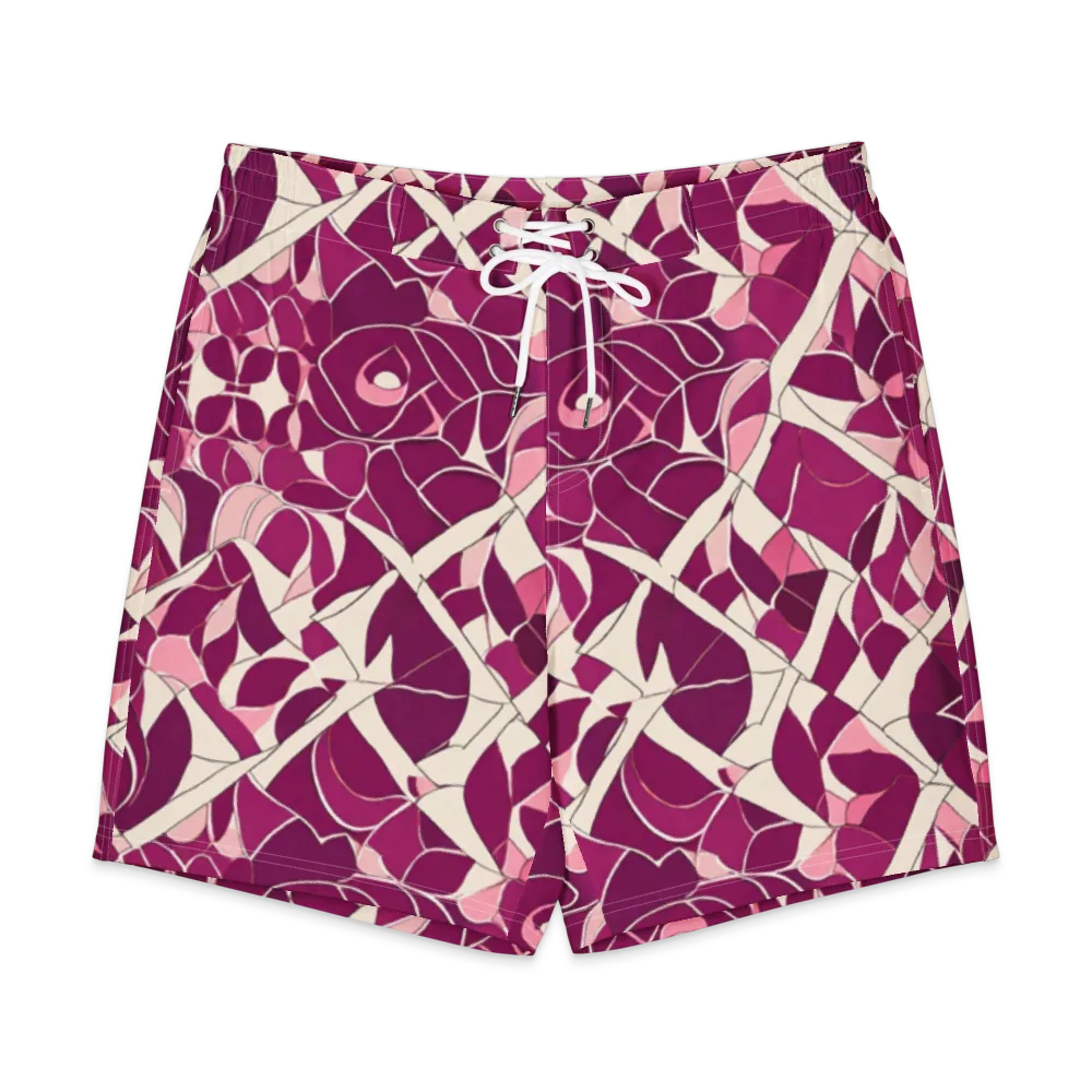 Magenta Mosaic on Men's Board Shorts — Front