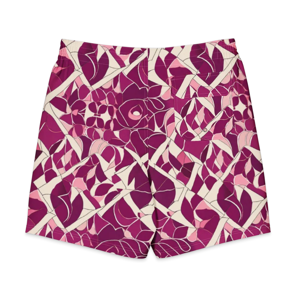 Magenta Mosaic on Men's Board Shorts — Back