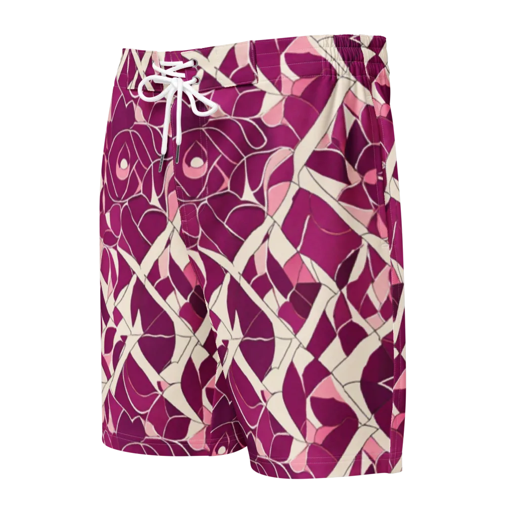 Magenta Mosaic on Men's Board Shorts — Front