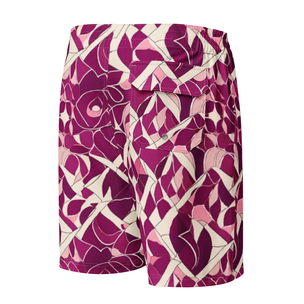 Magenta Mosaic on Men's Board Shorts — Back