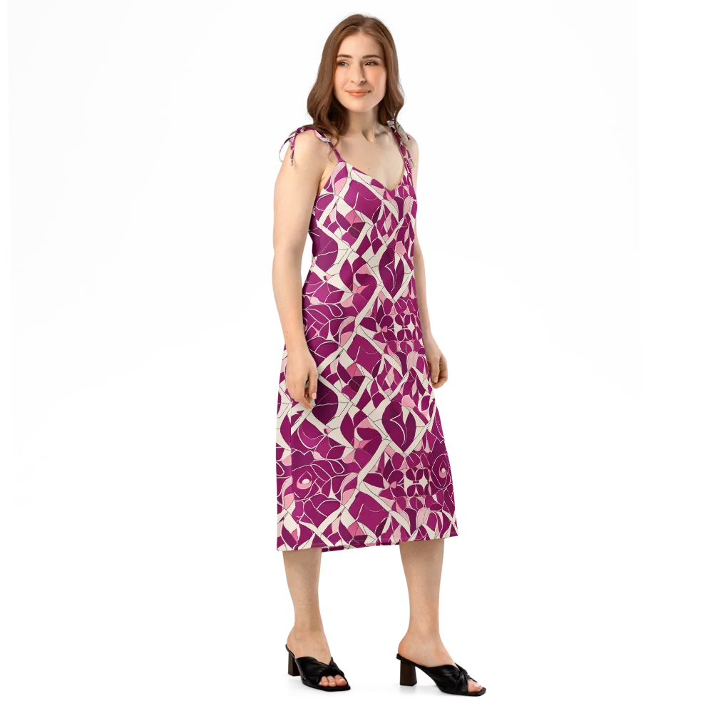 Magenta Mosaic on Slip Dress — Right Front