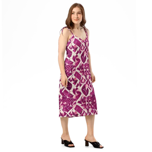 Magenta Mosaic on a Slip Dress