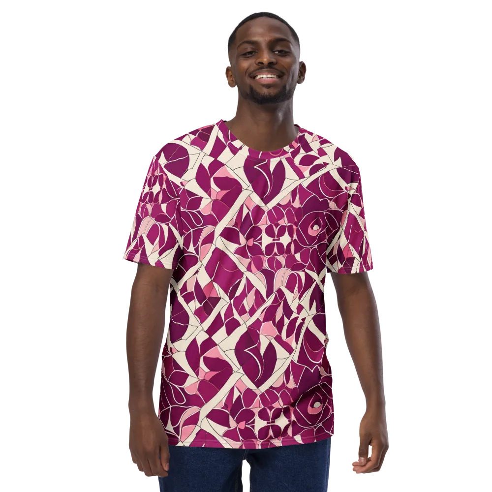 Magenta Mosaic on Men's Crew Neck T-Shirt — Front