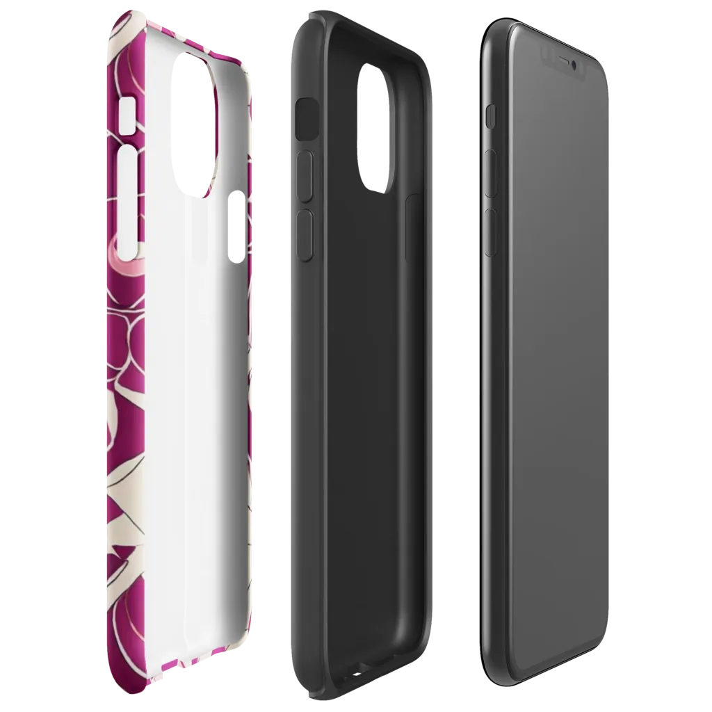 Magenta Mosaic on Tough Case for iPhone® — Right