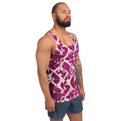 Magenta Mosaic on a Men's Tank Top