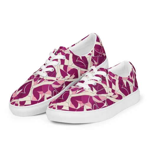 Magenta Mosaic on a Men's Lace-Up Canvas Shoes