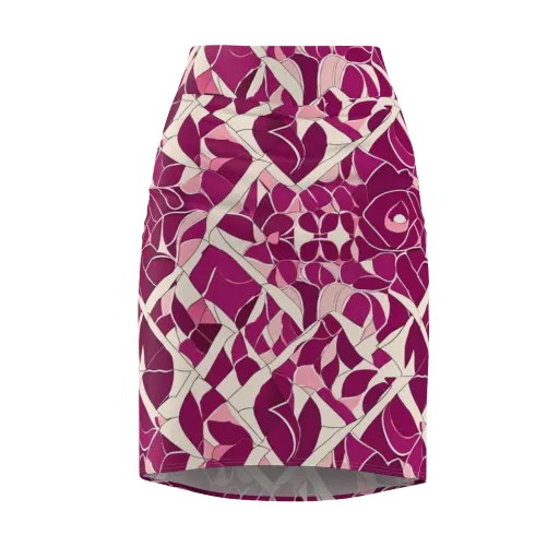 Magenta Mosaic on a Pencil Skirt