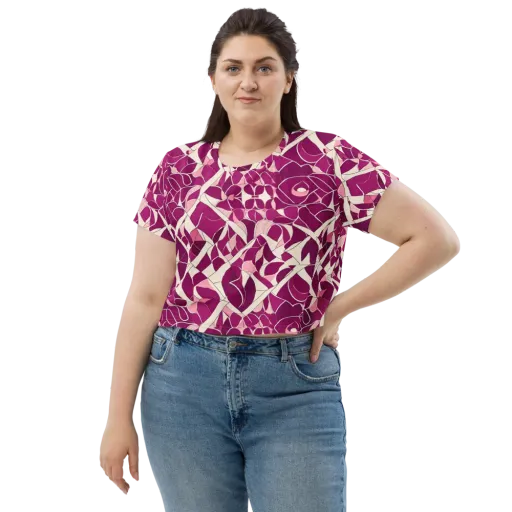 Magenta Mosaic on a Crop Tee