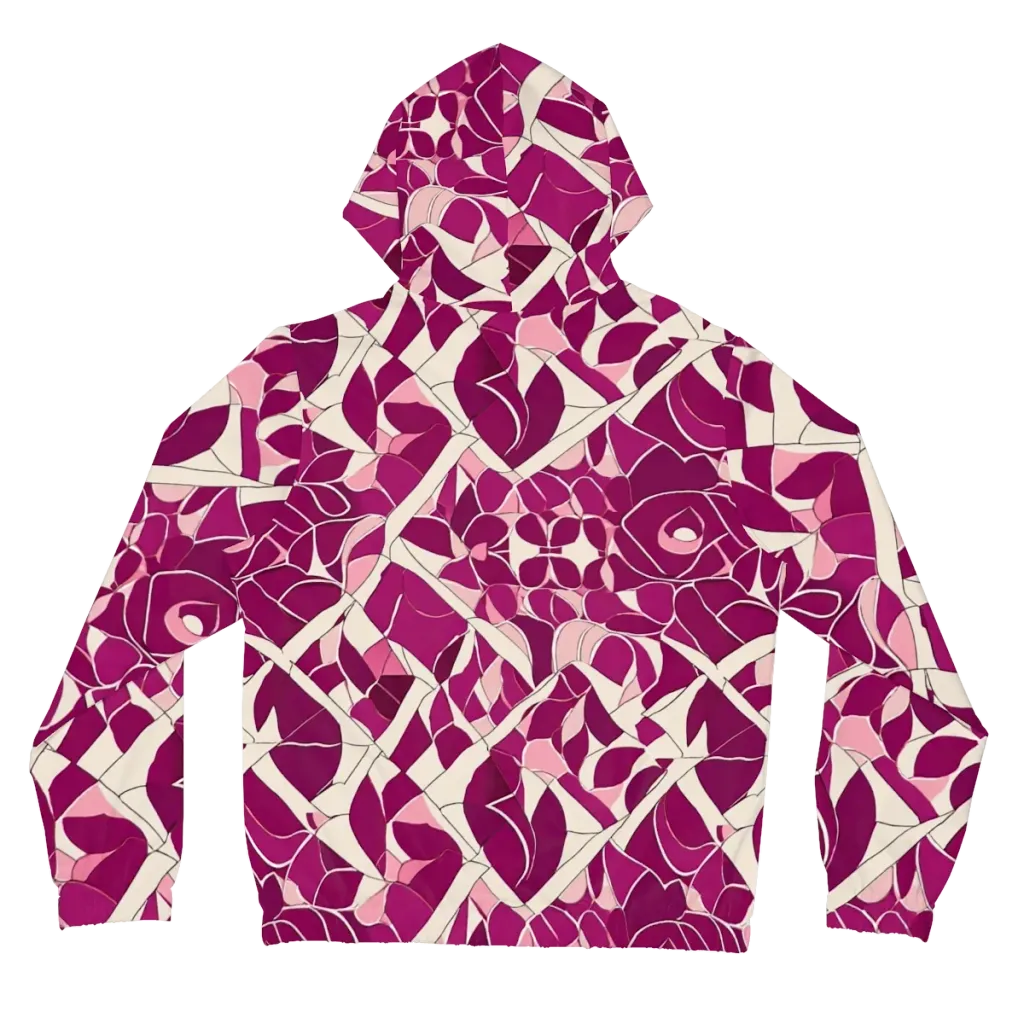 Magenta Mosaic on Women's Full-Zip Hoodie — Back