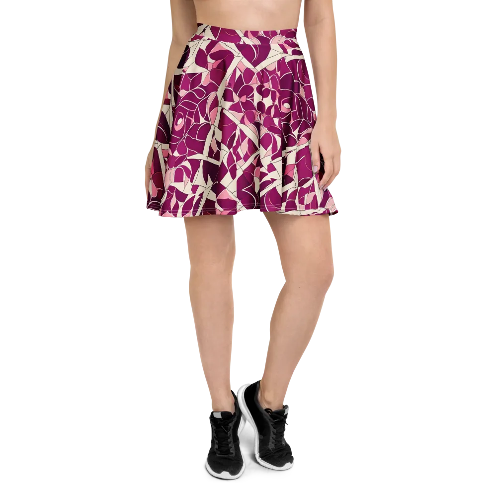 Magenta Mosaic on Skater Skirt — Front