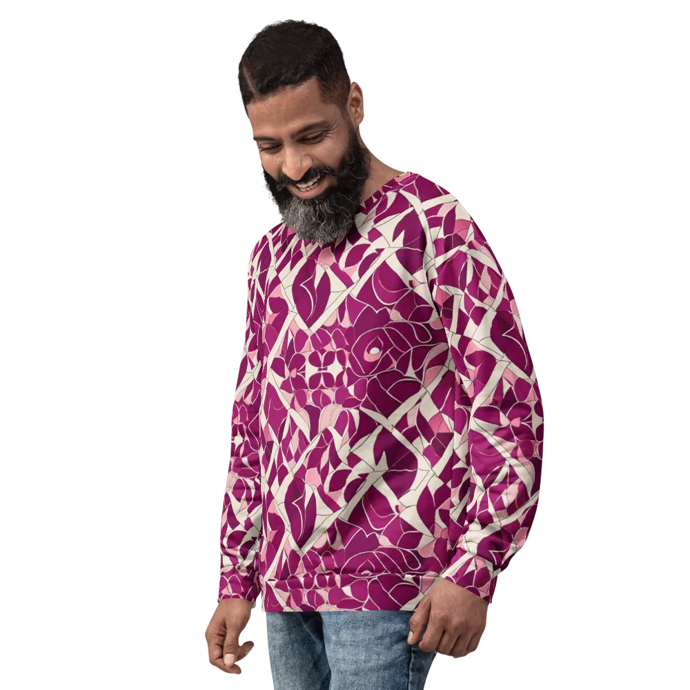 Magenta Mosaic on Sweatshirt — Left Front