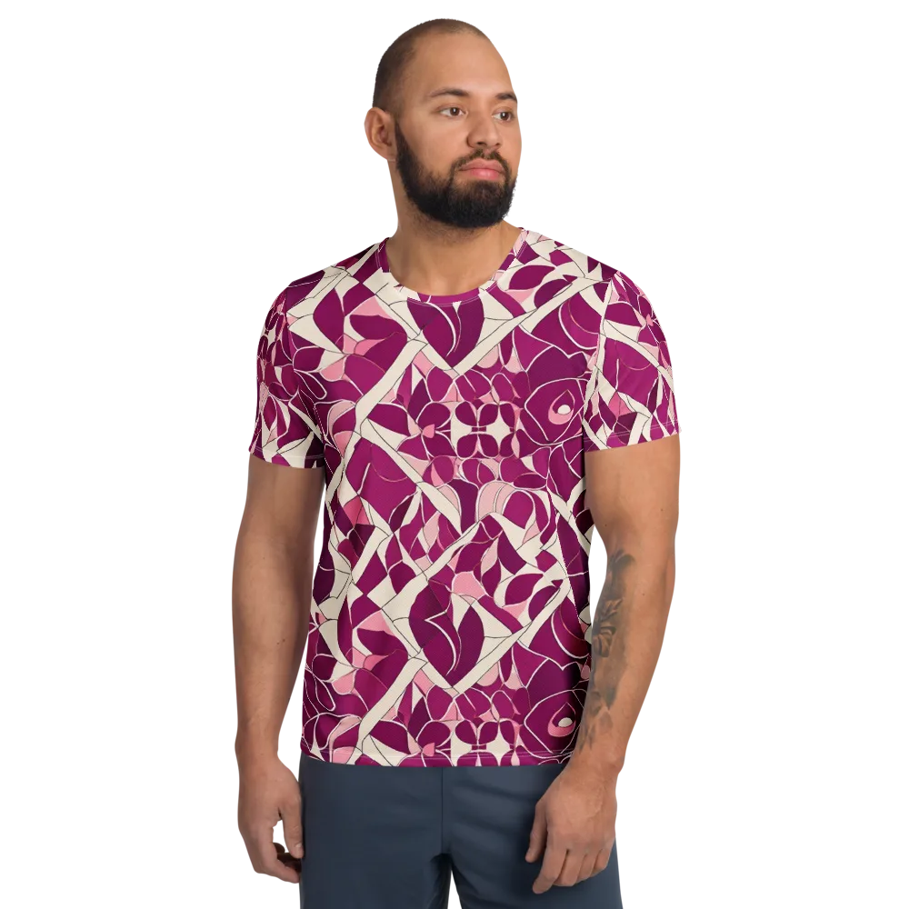 Magenta Mosaic on Men's Athletic T-Shirt — Front