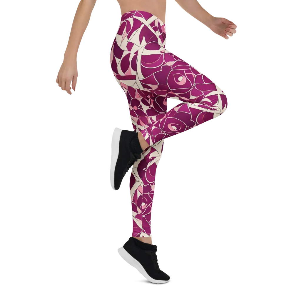 Magenta Mosaic on Leggings — Right