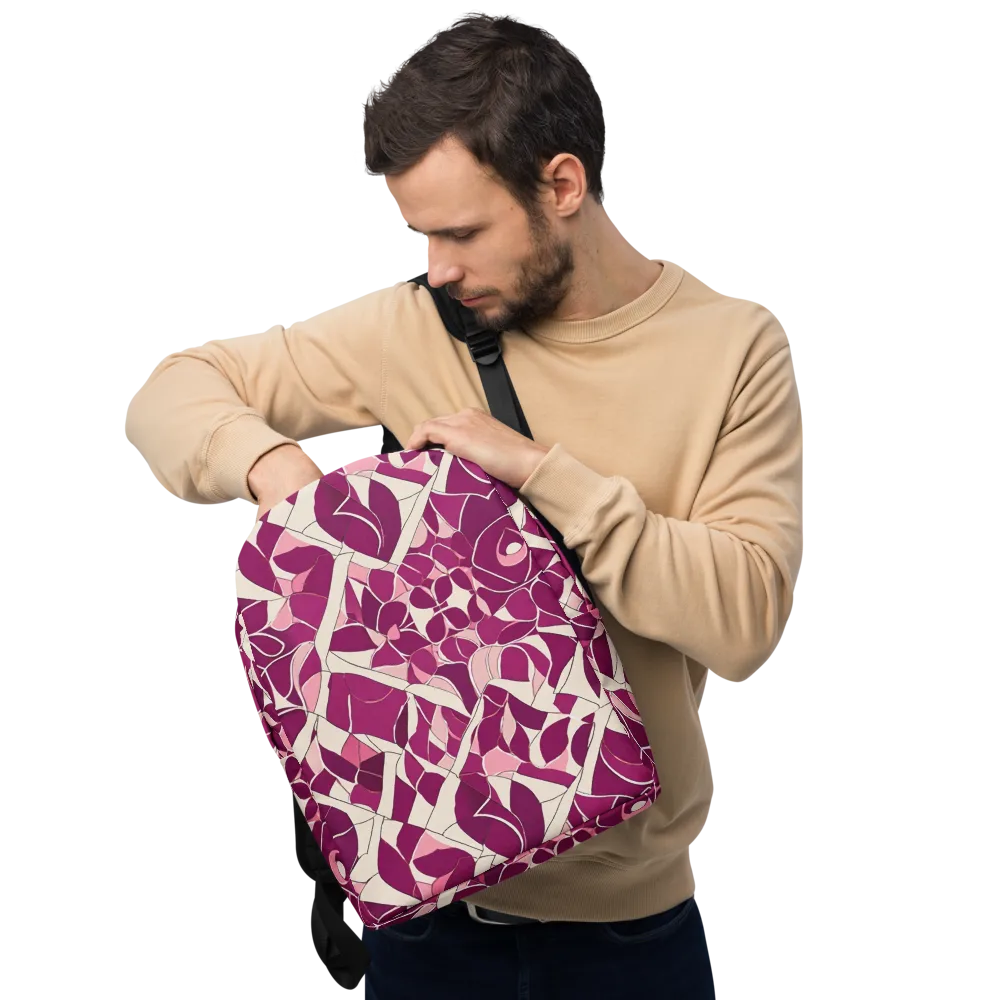 Magenta Mosaic on Minimalist Backpack — Front
