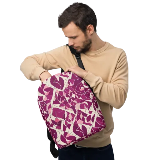 Magenta Mosaic on a Minimalist Backpack