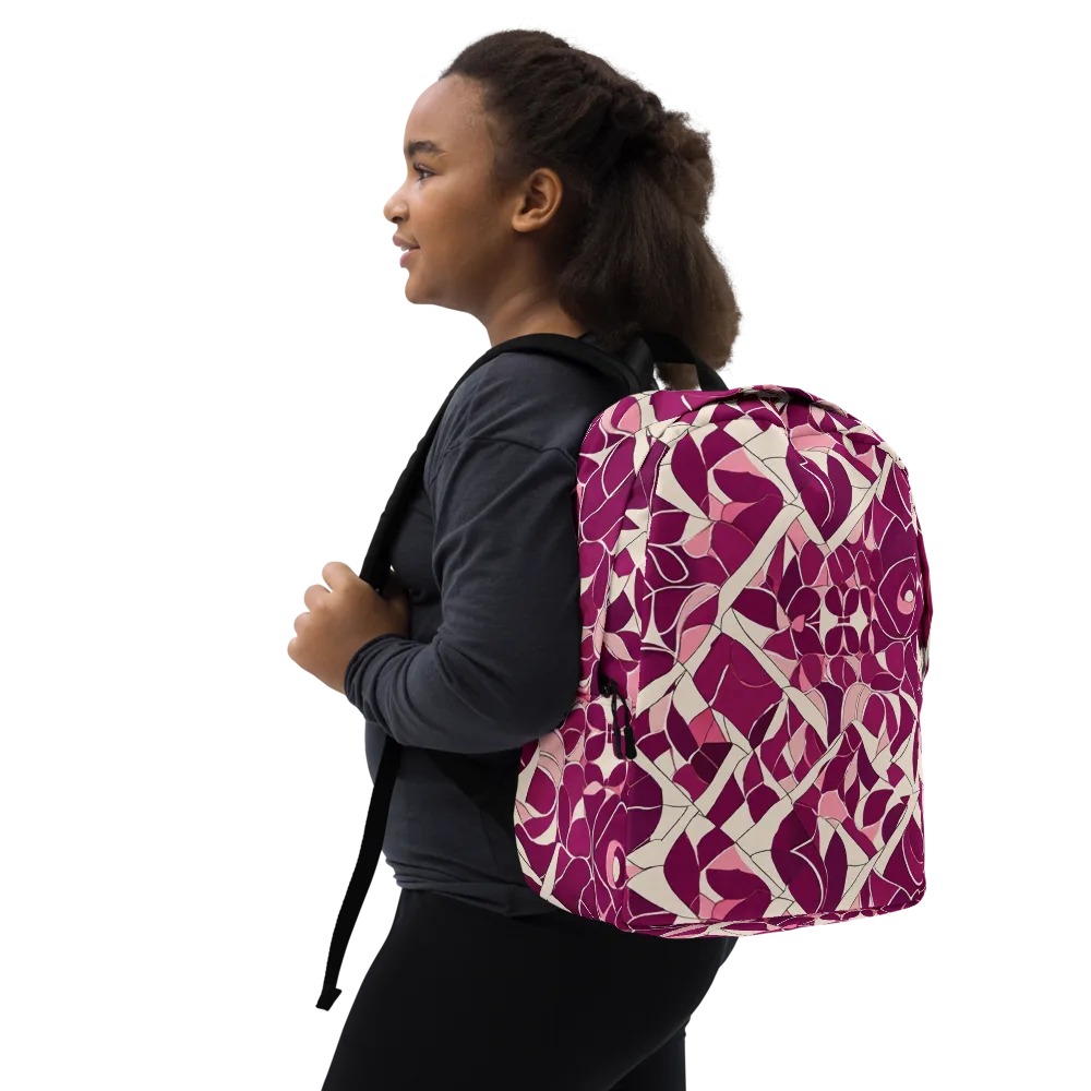 Magenta Mosaic on Minimalist Backpack — Right Front