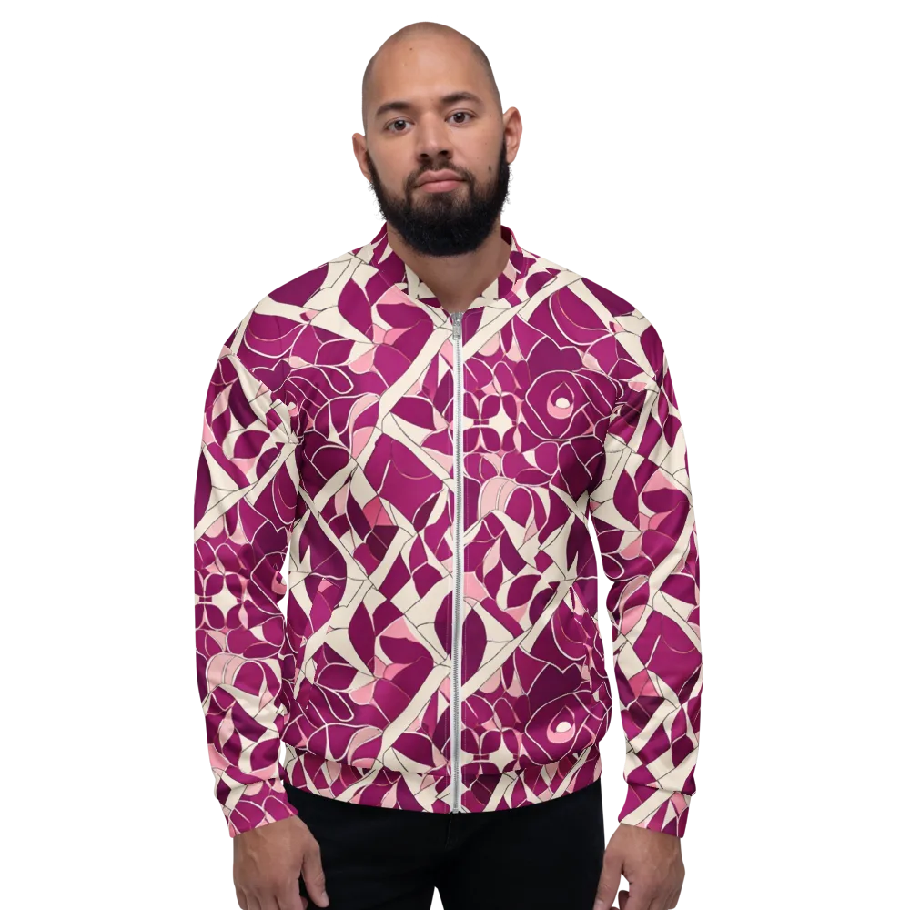 Magenta Mosaic on Bomber Jacket — Front