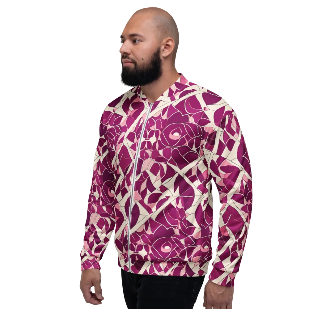 Magenta Mosaic on Bomber Jacket — Left