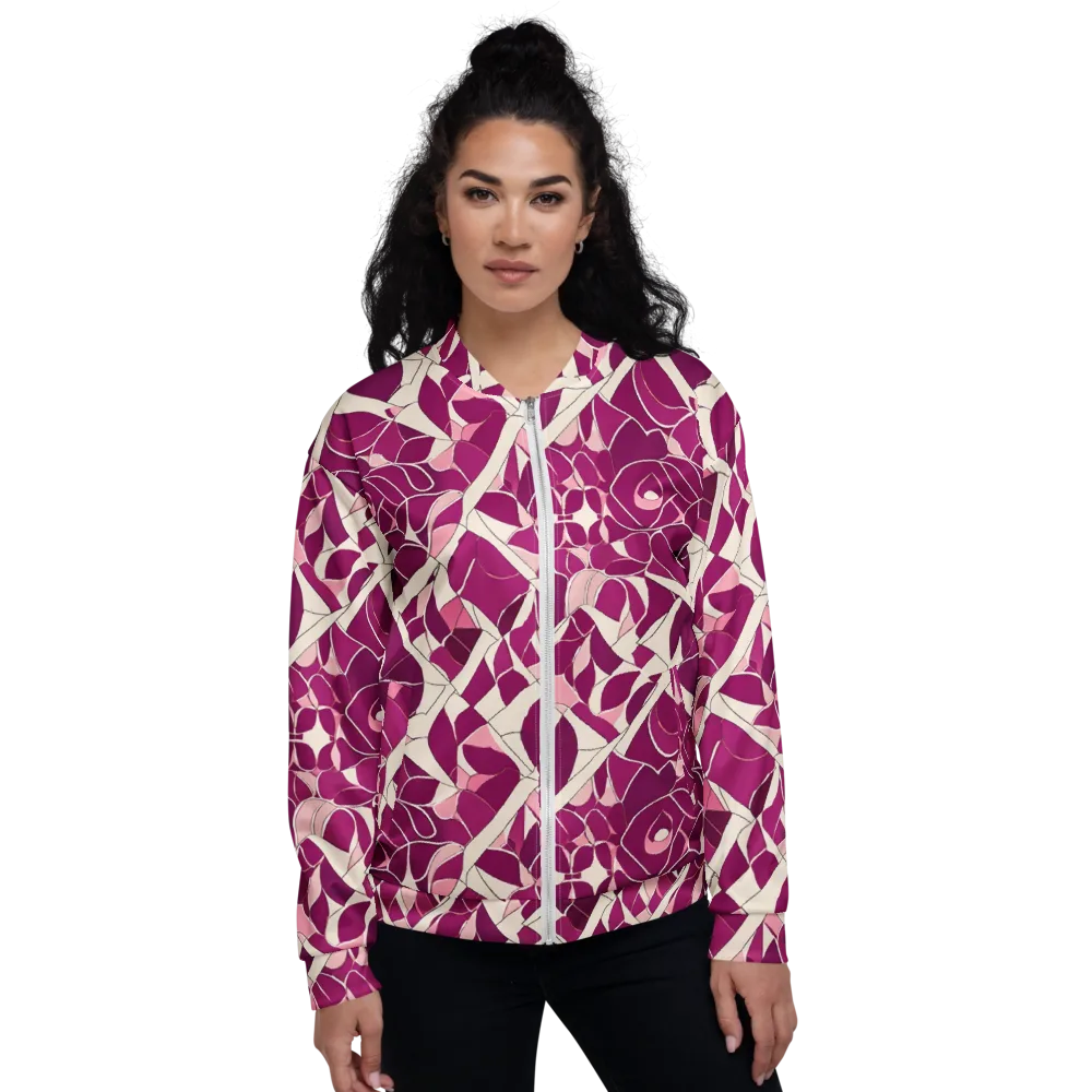 Magenta Mosaic on Bomber Jacket — Front