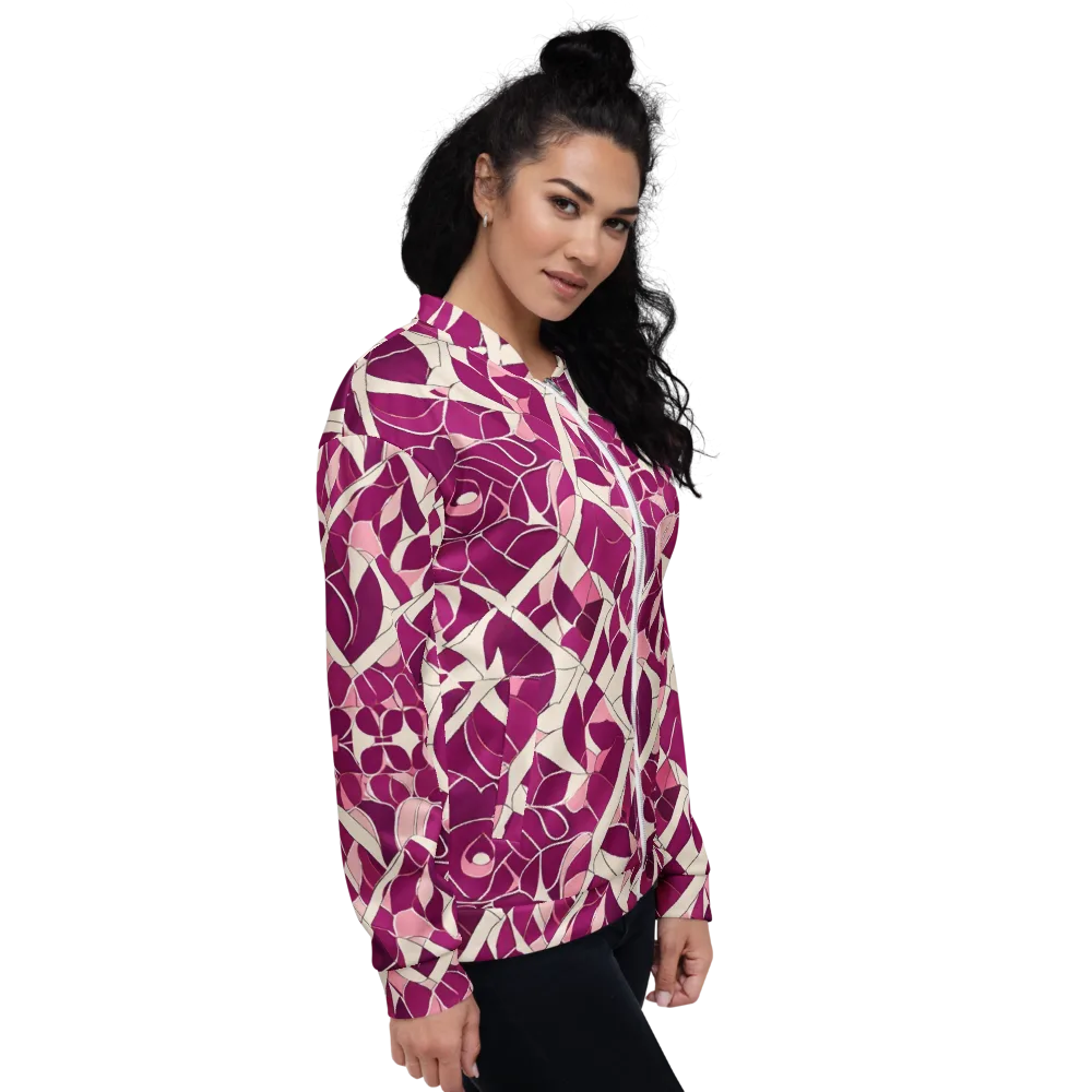 Magenta Mosaic on Bomber Jacket — Right