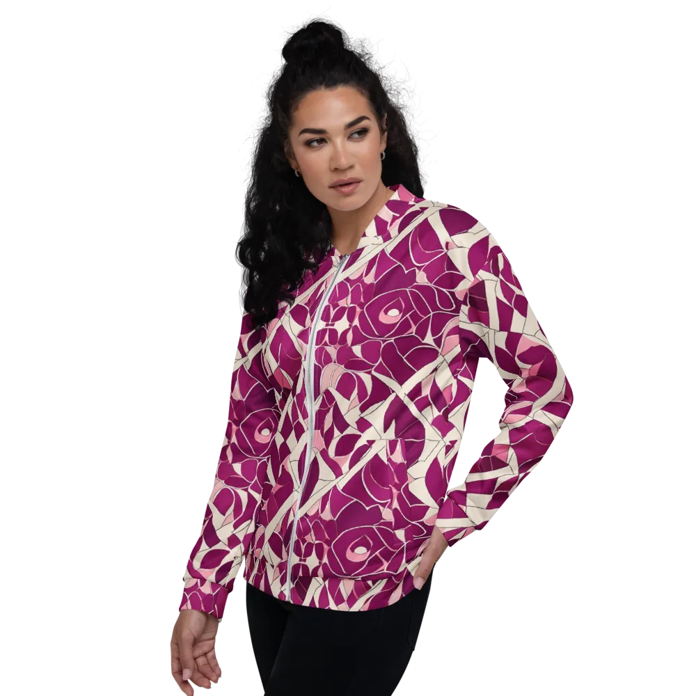 Magenta Mosaic on Bomber Jacket — Left