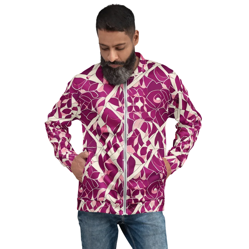 Magenta Mosaic on Bomber Jacket — Front