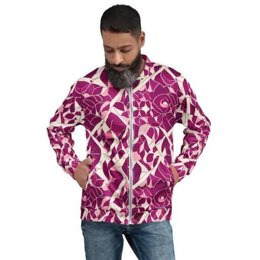 Magenta Mosaic on a Bomber Jacket