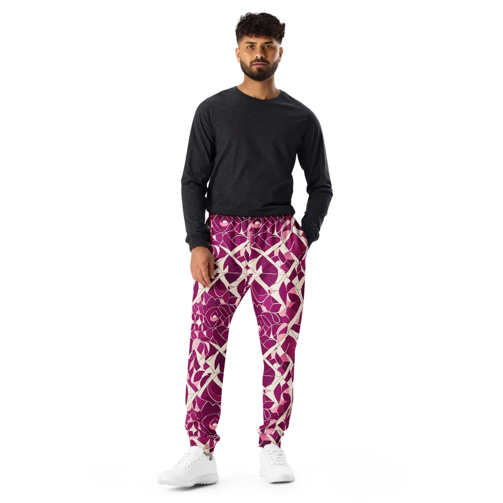 Magenta Mosaic on Men's Joggers — Front