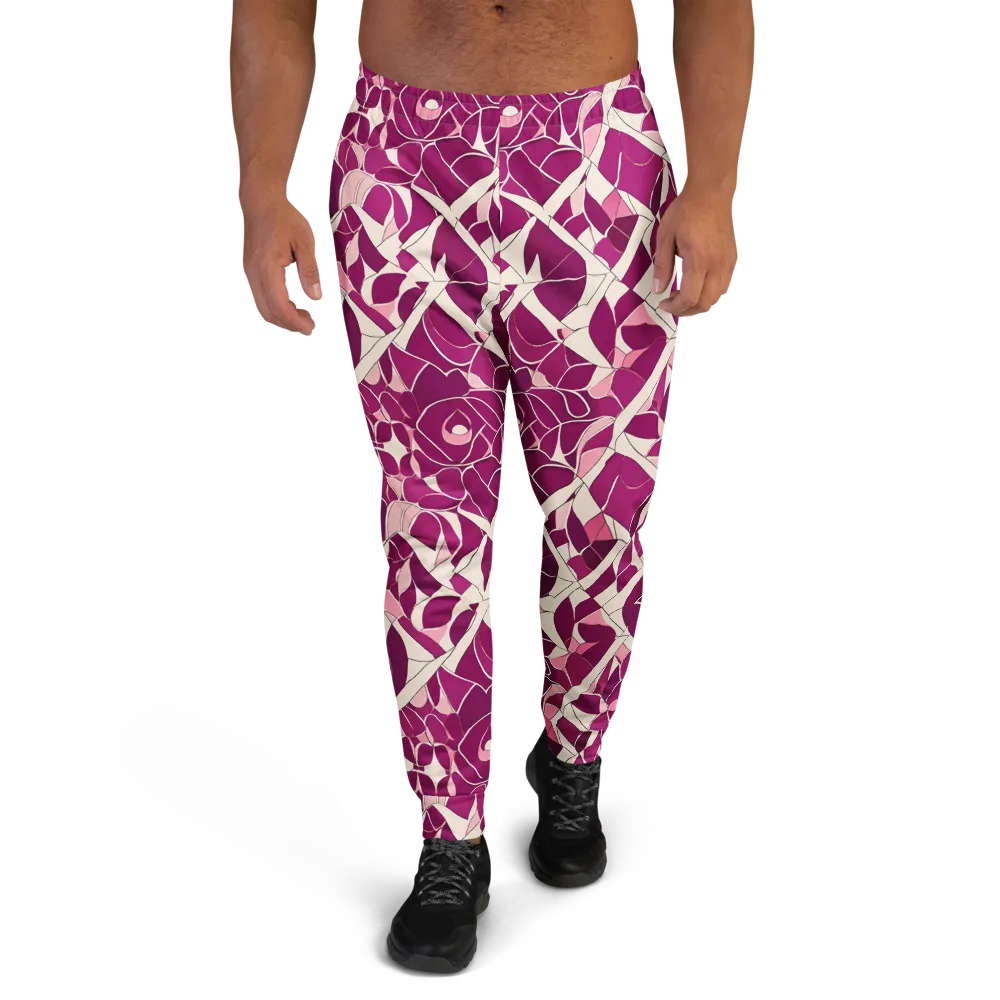 Magenta Mosaic on Men's Joggers — Front