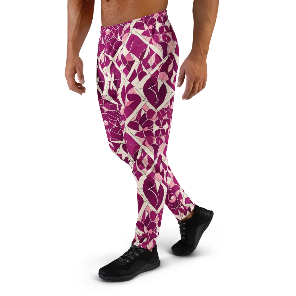 Magenta Mosaic on Men's Joggers — Left