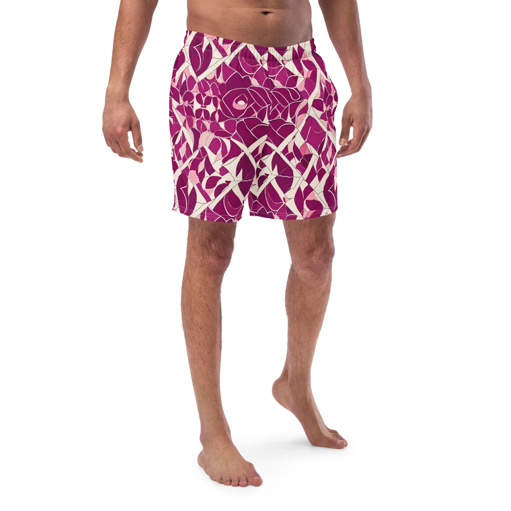 Magenta Mosaic on Swim Trunks — Front