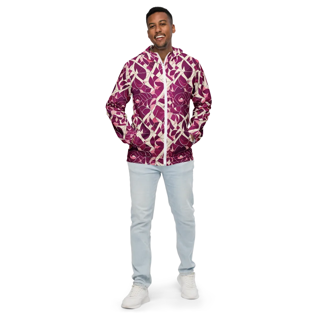 Magenta Mosaic on Men's Windbreaker — Front
