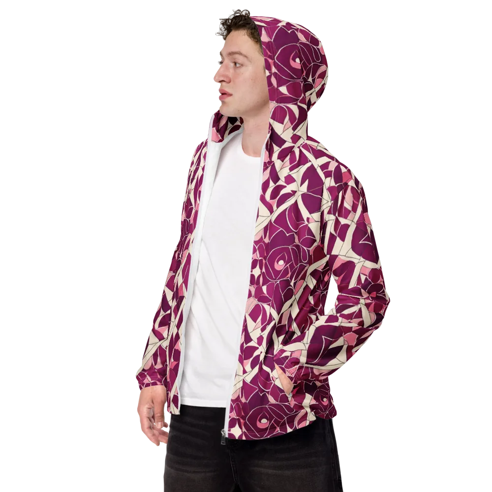 Magenta Mosaic on Men's Windbreaker — Left Front